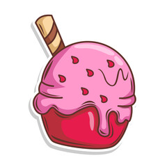 Ice cream doodle cartoon. hand draw illustration