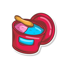 Ice cream doodle cartoon. hand draw illustration