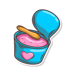 Ice cream doodle cartoon. hand draw illustration