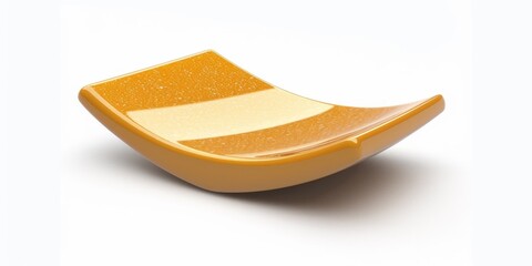 Ceramic dish for soap isolated on white background, bath set product design. 