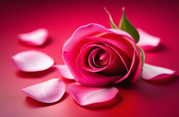Rose petal on abstract background