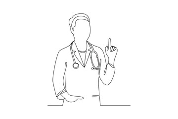 One continuous line drawing of National Doctors Day concept. Doodle vector illustration in simple linear style.