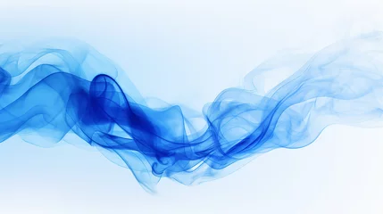 Poster Abstract blue smoke on a white background © alionaprof
