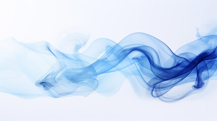 Abstract blue smoke on a white background