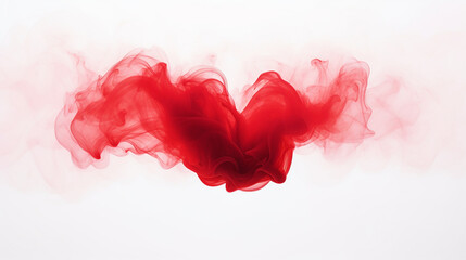 Abstract red smoke on a white background