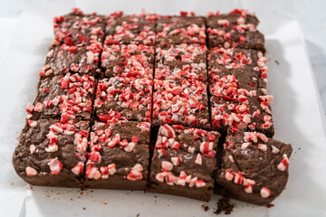 Peppermint brownies from a box mix