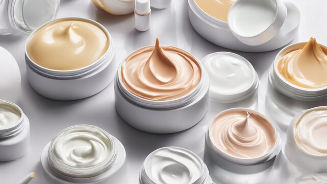 Creamy Elegance Top View of a Luxurious Cream Jar Indulging in Skincare Opulence