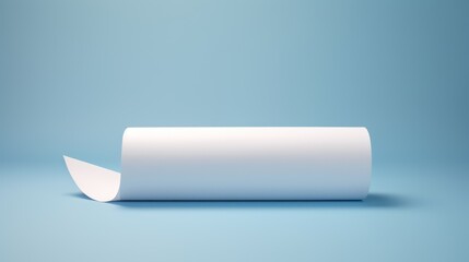 Blank paper scroll isolated on blue background. 3d rendering. Generative AI