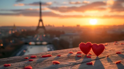 Foto op Canvas The city of love Paris, France - Valentine day concept. generative ai  © Malaika