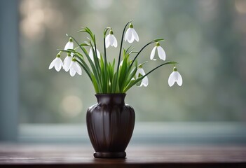  vaseSpring background flowers snowdrops small decorative Beautiful