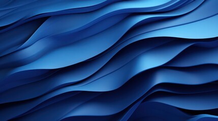 Blue abstract wavy background. 3d rendering, 3d illustration. Generative AI