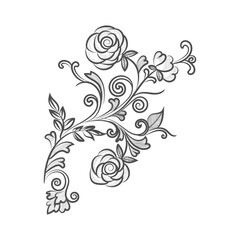 rose illustration of pencil line art with doodle style  coloring book page
