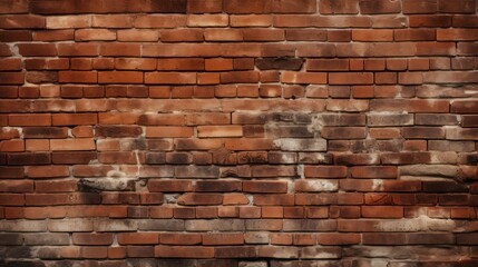 Red brick wall texture background for interior exterior decoration and industrial construction concept design. Generative AI