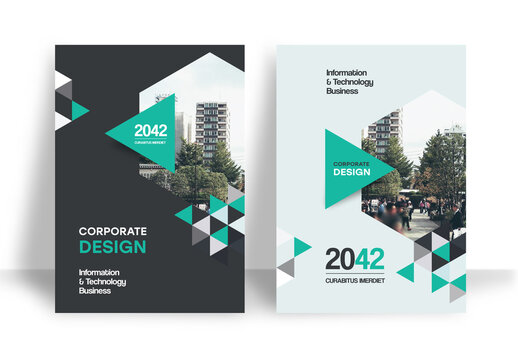 Green and Black Geometric Book Cover Layout
