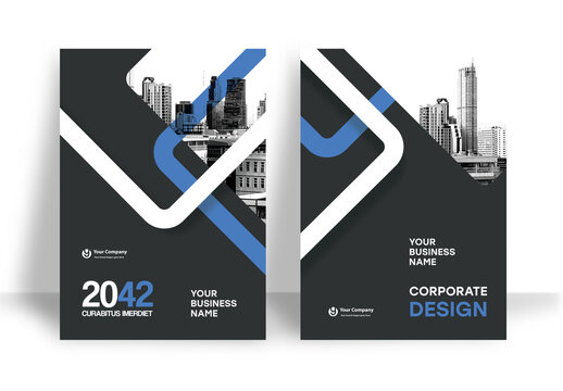 Blue Geometric Book Cover Layout