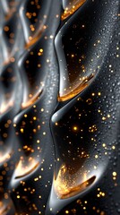 Fluid glowy black substance abstract backgorund. Vertical image