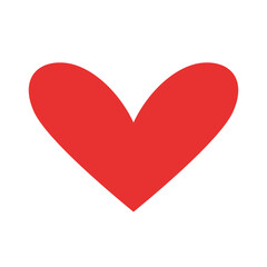 Red Heart icon. Vector illustration in flat style. Valentine day icon. Love icon. Hand drawn heart in doodle style. Love concept.