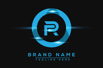 PR Blue logo Design. Vector logo design for business. - obrazy, fototapety, plakaty