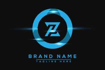 Fototapeta premium PZ Blue logo Design. Vector logo design for business.