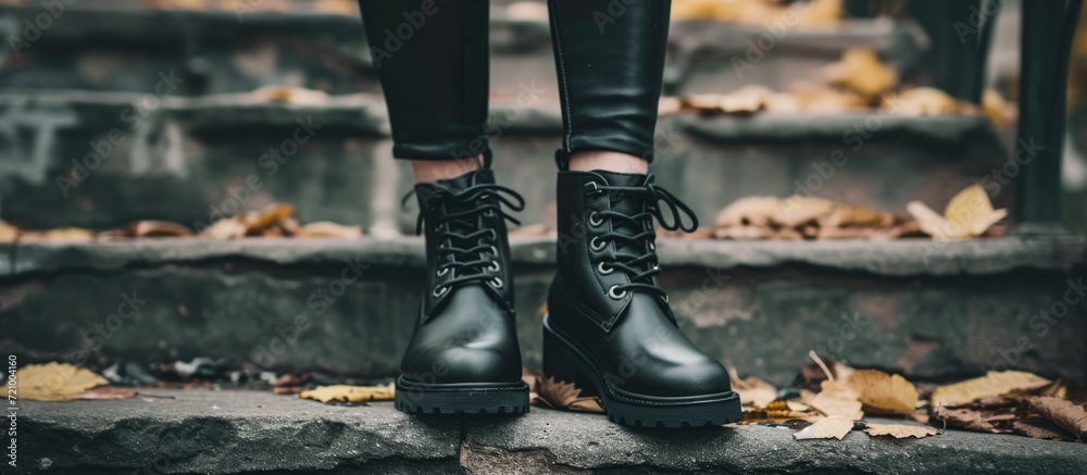 Wall mural trendy black boots for all seasons.