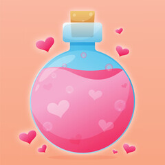 free love potion vector illustration