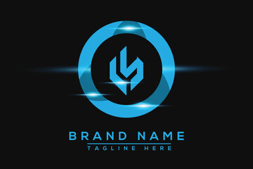 LY Blue logo Design. Vector logo design for business.