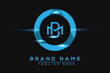 MB Blue logo Design. Vector logo design for business.