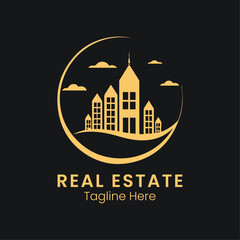 Real estate logo vector icon illustration