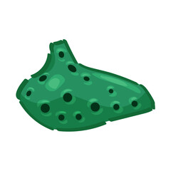 Drawn ocarina on white background