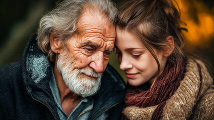 true love between difference age old man and young lady 