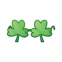 Party glasses in shape of clover leaves on white background. St. Patrick's Day