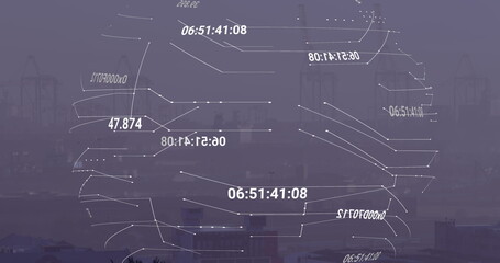 Image of globe over cityscape