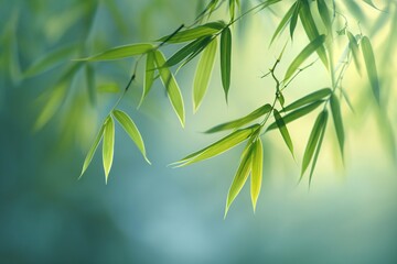 Fototapeta na wymiar Elegance of Nature: Delicate Bamboo Leaves