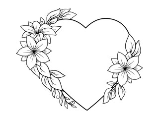 Outline Flower Bouquet Valentine Day