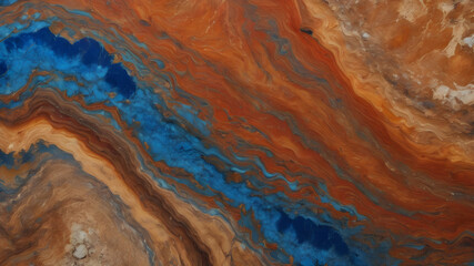 orange and blue marble close up texture, granite, rock close up