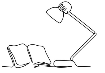 continuous line drawing of book