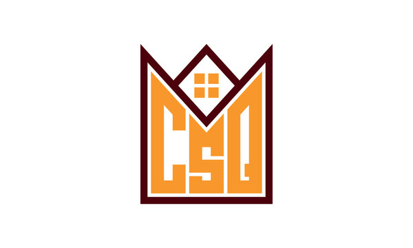 CSQ initial letter real estate builders logo design vector. construction ,housing, home marker, property, building, apartment, flat, compartment, business, corporate, house rent, rental, commercial