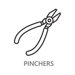 pinchers icon. line vector icon on white background. high quality design element. editable linear style stroke. vector icon.