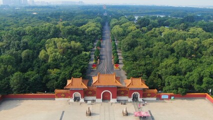 Aerial view of Zhao Mausoleum. Shenyang, China