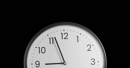Image of clock ticking over black background