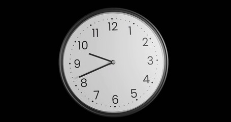 Image of clock moving fast over black background