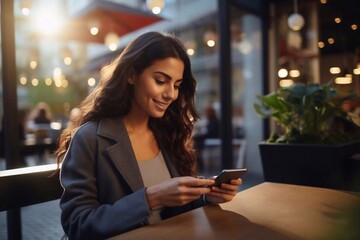 Close up smiling millennial woman holding smartphone and banking credit card, involved in online mobile shopping at home, happy female shopper purchasing goods or services in internet store