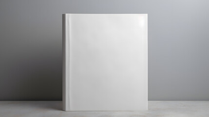 Mock up of a book, plain space, empty cover on gray  backdrop 