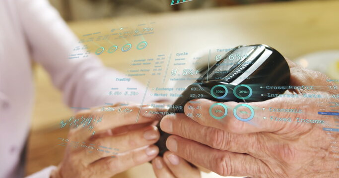 Image of financial data processing over payment terminal - Powered by Adobe