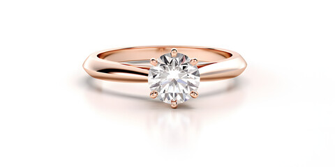 Wedding engagement diamond ring made with rose gold