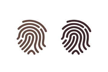  Fingerprint icon symbol brown with texture