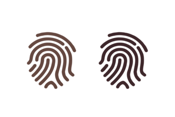  Fingerprint icon symbol brown with texture