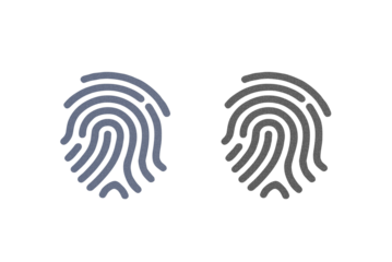 Fingerprint icon symbol gray with texture