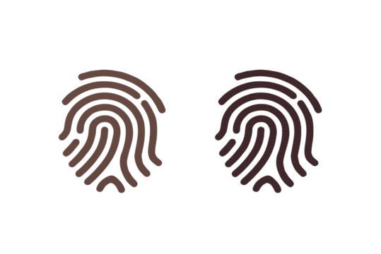  Fingerprint icon symbol brown with texture - Powered by Adobe