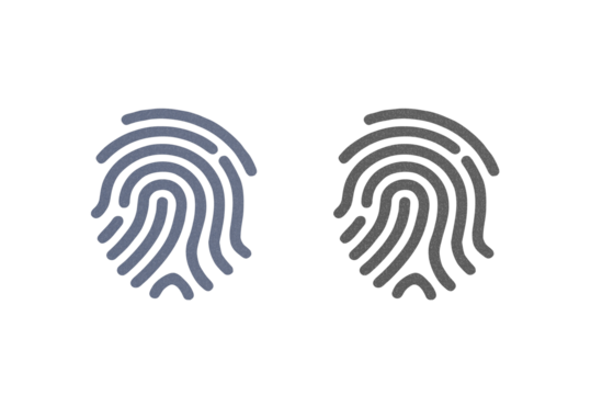 Fingerprint icon symbol gray with texture